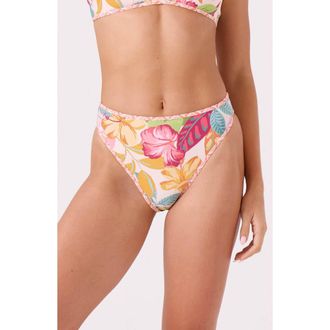 Roxy Hot Tropics High Waist Bikini Bottoms in Tropic Multi at Nordstrom Rack, Size X-Small