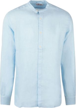 MC2 Saint Barth linen mandarin-collar shirt - Blue