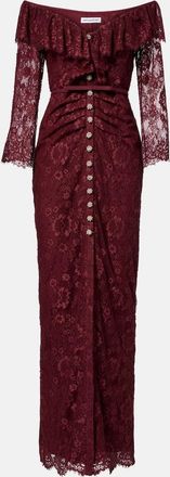 Self Portrait Off-shoulder lace maxi dress