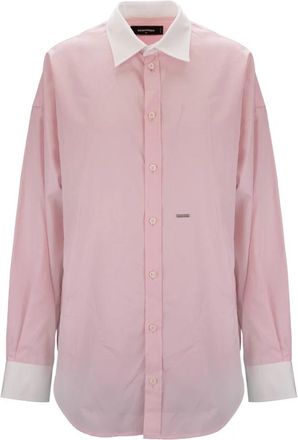 Dsquared2 Shirt - Dames - Overhemden - Roze - S - Katoen - Overhemden