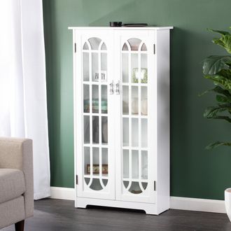 SEI Window Pane Media Cabinet White