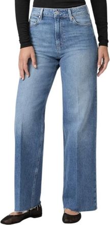 Paige Jeans met wijde pijpen en hoge taille - Dames - Regular Fit Jeans - Blauw - W26 - Denim - Jeans