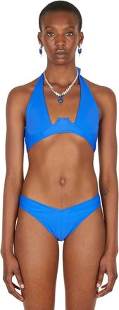 Di Petsa Wet-Look Mesh Bikini - Dames - Bikinis - Blauw - L - Badmode