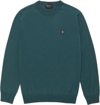 RefrigiWear Merinowollen Trui met Ronde Hals - Heren - Ronde hals truien - Groen - 3XL - Wol - Truien & Vesten