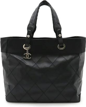 Chanel Pre-owned Tote Bags, female, Black, Size: ONE SIZE Pre-owned Canvas chanel-bags
