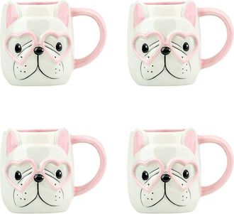 10 Strawberry Street Set of 4 Puppy Love Mugs