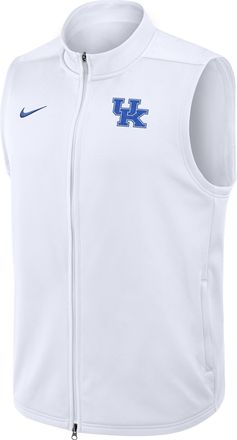 Nike Kentucky Primetime Victory Nike Mens Therma-FIT College Full-Zip Vest in White | 03OJ10ANKY-3VN