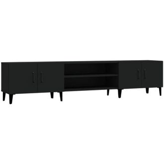 vidaXL Vidaxl - Mueble De Tv Madera Contrachapada Negro 180x31,5x40 Cm