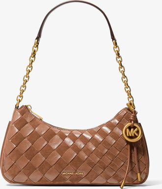Michael Kors Nolita Medium Hand-Woven Leather Chain Pochette