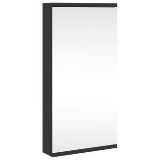 vidaXL Mueble De Ba&ntilde;o De Esquina Con Espejo Negro 30x24x60 Cm Vidaxl