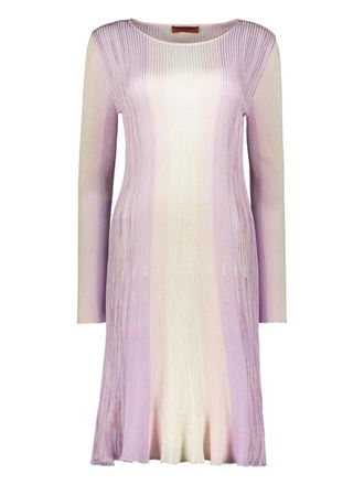 Missoni ribbed dress - women - Viscose/Polyamide/Polyester/Cotton - 44 - Purple