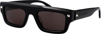 Alexander McQueen Unisex Sunglasses Black-Grey Acetate Black-Black-Grey Black/black/grey