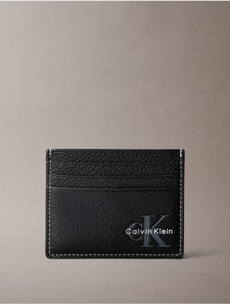 Calvin Klein Mens Monologo Card Case - Black