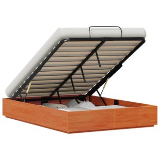 vidaXL Telaio Del Letto Ottomano Con Ripostiglio Marrone Cerato Vidaxl