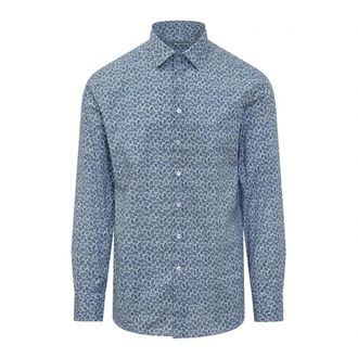 Etro Shirts - Heren - Casual Overhemden - Blauw - 2XL - Overhemden