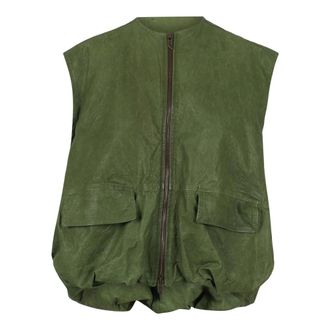 Salvatore Santoro Vests, female, Green, Size: XS Zip-front Vest