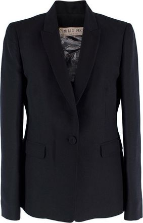Emilio Pucci Black Single Breasted Blazer Size S
