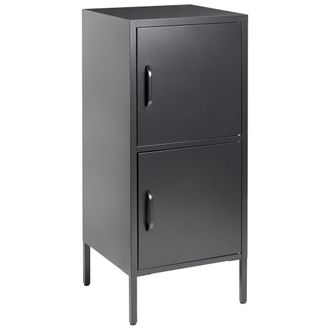 Beliani Beliani - Armario De Metal Negro 40 X 40 Cm 2 Puertas 4 Estantes Almacenaje Oficina Huron