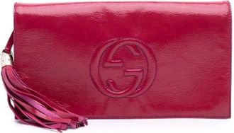 Gucci Pre-owned Clutches, female, Pink, Size: ONE SIZE Pre-owned Leather gucci-bags