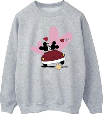 Disney Dames/Dames Mickey Mouse Car Print Sweatshirt (Sportgrijs)