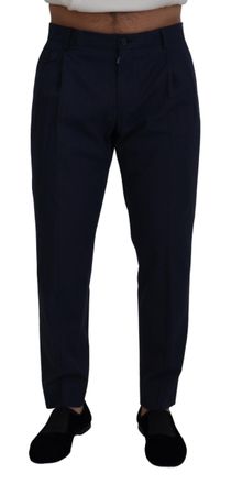 Dolce & Gabbana Mens Cotton Slim-Fit Trousers Navy