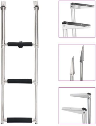 vidaXL Escalera De Embarque Plegable 3 Pelda&ntilde;os Acero Inoxidable Vidaxl
