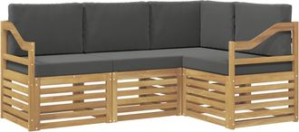 vidaXL Conjunto De Sof&aacute;s De Exterior 4 Uds. Blanco Y Antracita Vidaxl
