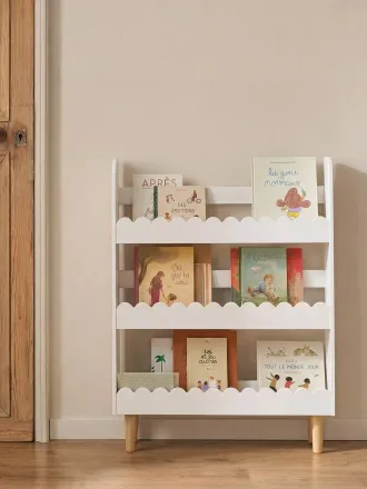Vertbaudet Schmales Wand-B&uuml;cherregal FESTON mit F&uuml;ssen, Kinderzimmer wei&szlig;