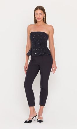 Generation Love Beverly Crystal Crepe Bustier in Black at Nordstrom, Size Medium