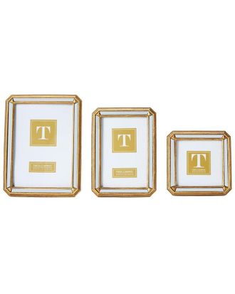 Two's Company Set Of 3 Beveled Mirror Photo Frames