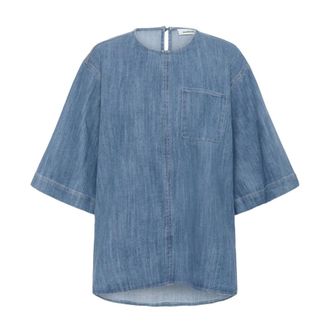 Soaked In Luxury Overhemden, Dames, Blauw, M, Denim, Blouses