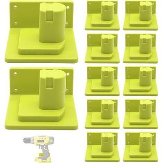OEM Juego De 12 Soportes De Pl&aacute;stico Para Herramientas, Estaci&oacute;n De Acoplamiento Para Bater&iacute;as De Herramientas El&eacute;ctricas Compatible Con Bater&iacute;as Ryobi De