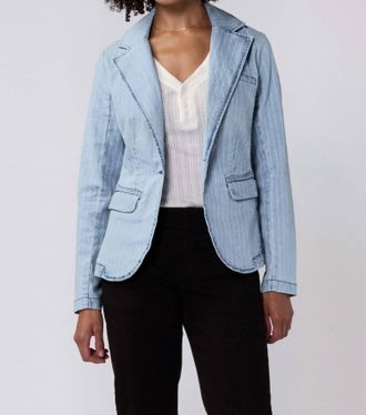 Dear John Denim Minah Novelty Jacket Blazer In Denim Stripe