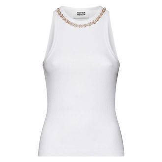 Silvian Heach T-shirt senza maniche con dettaglio gioiello - - Tops - Donna - Bianco - L
