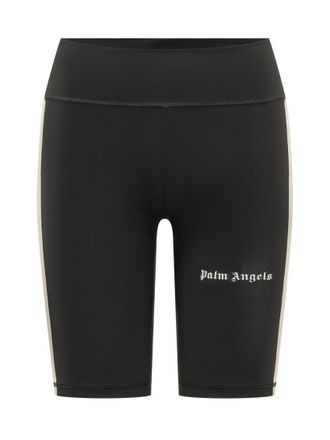 Palm Angels Black Polyamide Logo Shorts