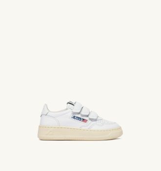 Autry MEDALIST KIDSTRIPES LOW SNEAKERS IN WHITE LEATHER