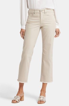 NYDJ Marilyn Frayed Ankle Straight Leg Jeans in Feather at Nordstrom, Size 14P