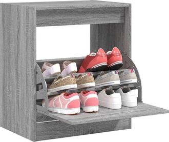 vidaXL Shoe Cabinet Grey Sonoma 60x42x69 cm Engineered Wood Vidaxl