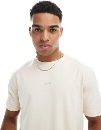 Boss Orange by Hugo Boss Boss Orange - Tchup - T-shirt beige pietra con logo-Neutro