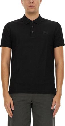 Burberry Polo In Piqué Di Cotone-Uomo
