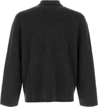 Le Kasha Mens With Cardigan Charcoal Organic Cashmere