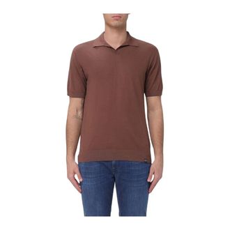 Colmar Katoenen gebreide polo - Heren - Tops - Bruin - Maat: XL Katoen
