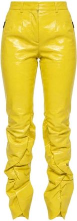 Dolce & Gabbana Pantaloni in pelle - - Trousers - Donna - Giallo - S
