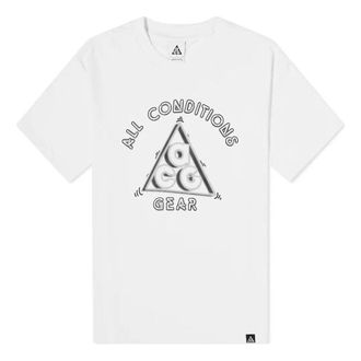 Nike Mens Nike x ACG Printing Loose Sports Round Neck Short Sleeve White T-Shirt DD8809-121