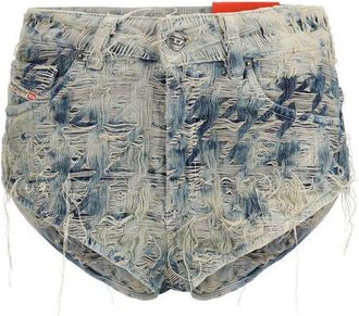 Diesel Blue Cotton Bermuda Womens Shorts