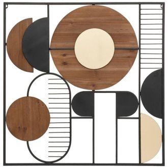 Atmosphera Atmosphera - Decoraci&oacute;n Mural Aenor Metal Y Madera - 70x70 Cm Cr&eacute;ateur DInt&eacute;rieur