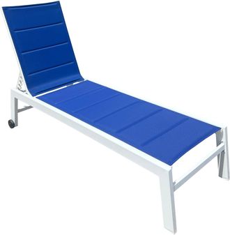 Happy Garden Happy Garden - Tumbona Barbados En Textileno Azul Estructura De Aluminio Blanco
