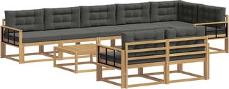 vidaXL Conjunto De Sof&aacute;s De Exterior 9 Uds. Blanco Y Antracita Vidaxl