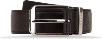 Gucci Gegreineerde leren riem met logo - Heren - Riemen - Bruin - 110 CM - Leer - Accessoires