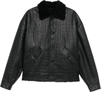 Pence Giacca con effetto coccodrillo - Nero